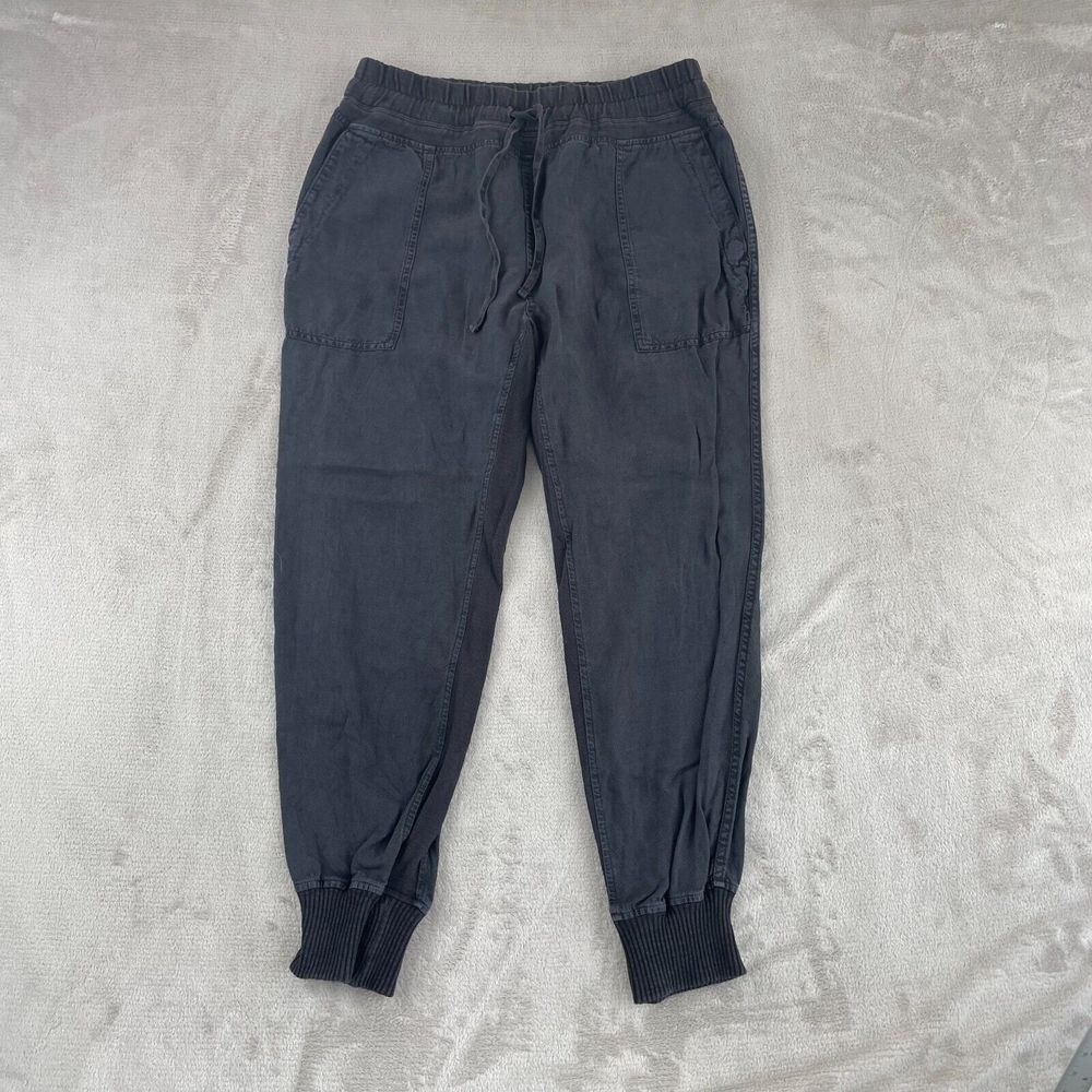 James Perse Relaxed Canvas Linen Pants Women 3 Large Carbon Jogger Meghan Markle
